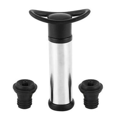 Imagem de Conjunto de bomba a vacuo em aço inox e ABS com duas tampas cor preto 