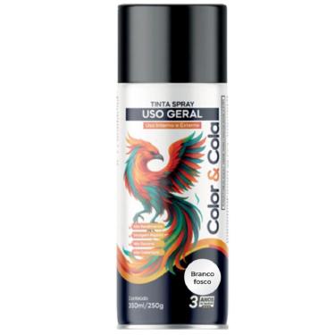 Imagem de Tinta Spray Color & Cola 400ML Acabamento Fosco Cobertura Uniforme Branco Color Total