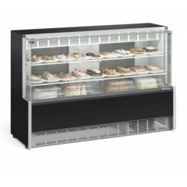 Imagem de Vitrine Refrigerada Gelopar 1,75m 220V - dupla função - vidro reto - preto - GPEA-175R