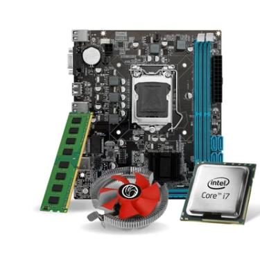 Imagem de Kit Upgrade: Placa Mãe H81 + Processador I7 4770 + Memória 8GB DDR3 + Cooler