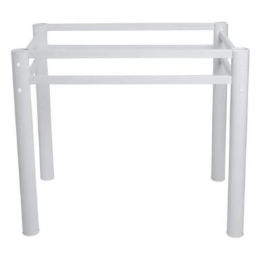Imagem de Base Quadrada Para Mesa Jantar Vidro Pedra Madeira 75x75cmb2 - Conveni