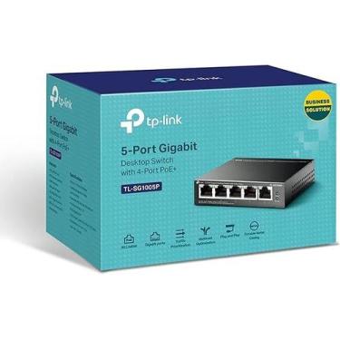 Imagem de Switch 5pt PoE TL-SG1005P Gigabit 10/100/1000 Mbps C/4pt PoE 65w Tp-Li