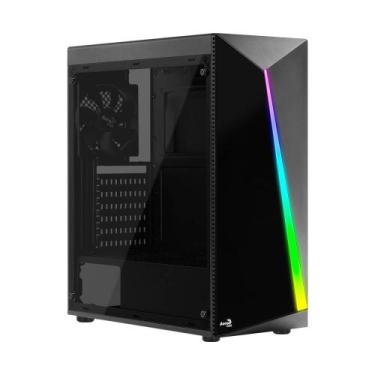 Imagem de Gabinete Gamer Aerocool Shard Preto RGB - 67989 ATX Lateral Acrílico