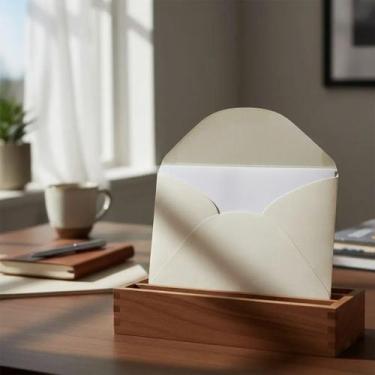 Imagem de Envelope Convite 11,5x8 Cm + Cartão Branco 50 Unidades Berilo Liso - A