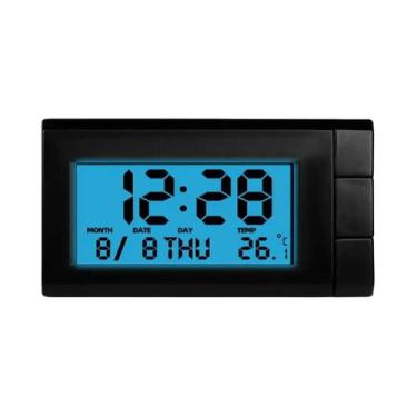 Imagem de Termômetro Digital LCD Luminoso E Calendário 2 Em 1, Relógio Eletrônic