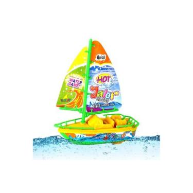 Imagem de Barco A Vela C/ Motor Eletrico Flutua Piscina Praia Banheira - Marinha
