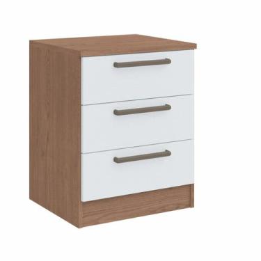 Imagem de Mesa de Cabeceira Modulada 3 Gavetas Requinte+ 100% MDF Marrom - Móvei