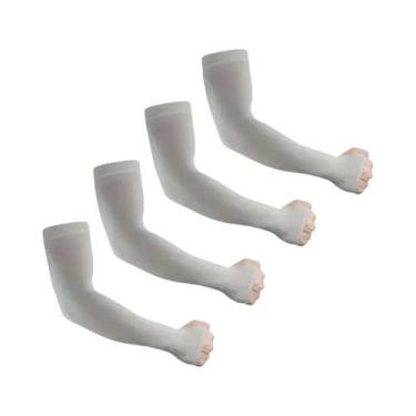 Imagem de Mangas De Proteção UV Unissex Em Seda Gelada, 4 Pares, Refrescantes E 