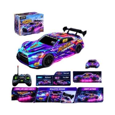 Imagem de Carro De Corrida RC Em Escala 1:24 Com Luzes LED, Controle Remoto 2.4G