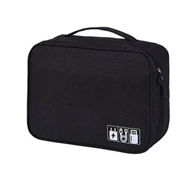 Imagem de Mibee Organizador de eletrônicos Bolsa de viagem para acessórios de cabo Bolsa de armazenamento Bolsa Espaço separado livre à prova d'água para cabo de carregador de cabo de disco