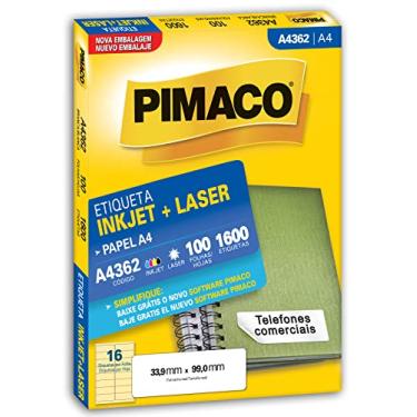 Imagem de Etiqueta inkjet/laser A4362 com 100 folhas Pimaco
