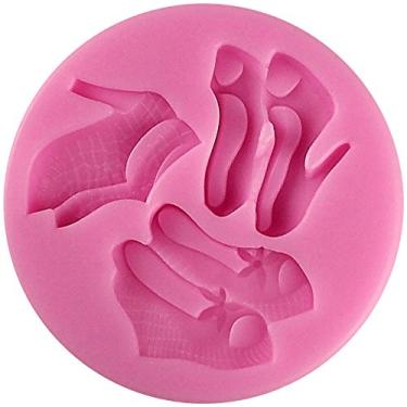 Imagem de Molde de silicone para sapatos de salto alto para decoração de topo de cupcake de bolo de pasta de açucararia, argila de polímero de resina, pasta de goma, cera, vela, fabricação de sabão, projetos de artesanato