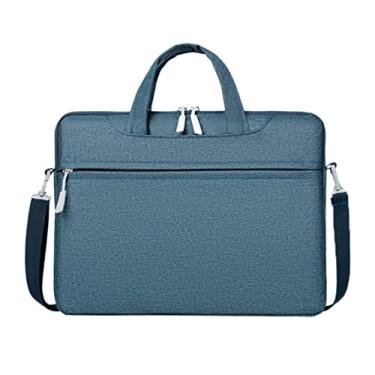 Imagem de WSLCN Maleta para laptop 13,3/14,1/15,6 bolsa de ombro impermeável resistente a impactos, Azul marinho, 13.3''