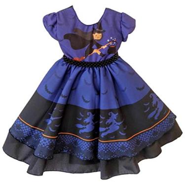 Imagem de Vestido de Halloween Bruxinha Infantil Bruxa 3 á 12 C/Tiara (G 9-10)