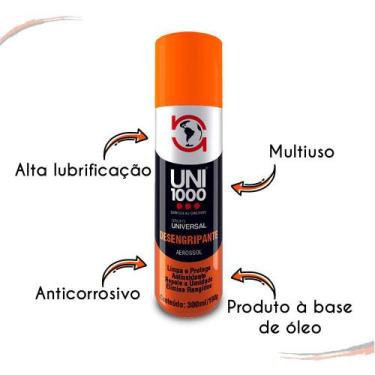 Imagem de Óleo Multiuso Desengripante Spray Lubrificador Uni1000 300ml - Uni 100