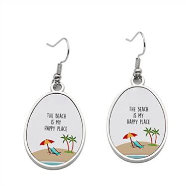 Imagem de Brinco The Beach Is My Happy Place - Brincos com pingente para meninas - Presente de festa de aniversário dos namorados