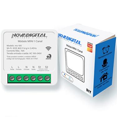 Imagem de Interruptor Relé Módulo Automação Wi-Fi DIY 1 Canal 16A Inteligente NovaDigital Mini MS-105