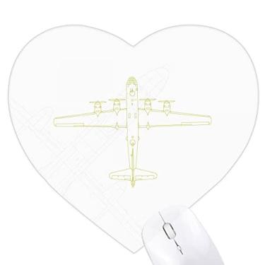 Imagem de Mousepad de coração moderno com arma de aeronave militar Art Deco Tapete de borracha para escritório