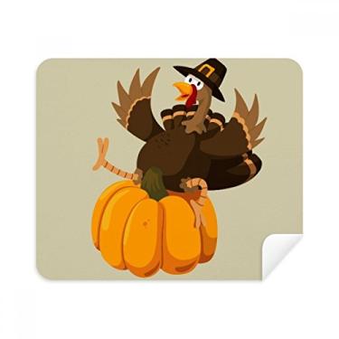 Imagem de Pano de limpeza Happy Thanksgiving Day Pumkin para limpeza de tela, 2 peças, tecido de camurça