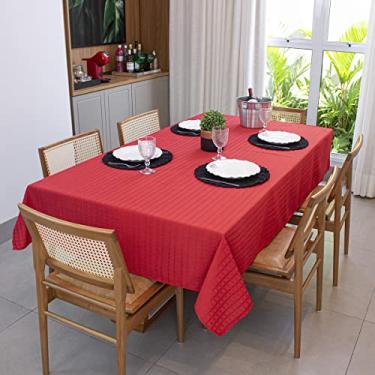 Imagem de Toalha de Mesa 8 Lugares Quadrada 2,10m x 2,10m Vermelha Texturatta Acabamento Alta Durabilidade COZZILAR