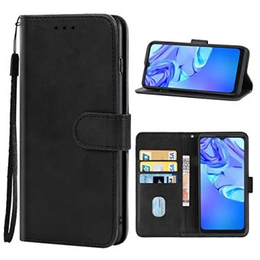 Imagem de Leather Phone Case For TCL 305/30 SE / 306 & Sharp Aquos V6 / V6 Plus(Black)