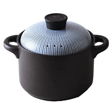 Imagem de Panela de ensopado de caçarola de cerâmica com tampa panela de cozinha doméstica japonesa antiaderente panelas de sopa resistentes ao calor panelas de cerâmica utensílios de cozinha panela de barro, B, 3,5L