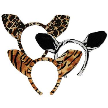 Imagem de Beistle 3 peças de faixas de cabeça de festa com estampa de animal de toque macio para lembrancinhas de aniversário, acessórios de fantasia para noite de meninas, tamanho único, multicolorido