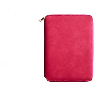 Imagem de A5 Bolsa com zíper Caderno de folhas soltas Caderno multifuncional A5 bolsa com zíper de folhas soltas planejador Agenda Bloco de notas Papelaria, vermelho, 2 peças