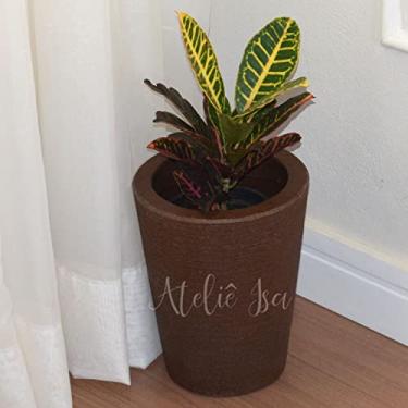 Imagem de Vaso Planta Decorativo Jardim Polietileno Coluna Redonda 23x28 Cor:Marrom
