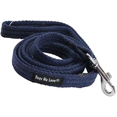 Imagem de Coleira para cães de 1,8 m de comprimento de algodão para treino, azul 4 tamanhos (pequeno: 1,9 cm de largura)
