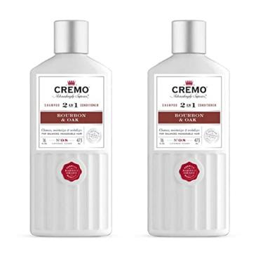 Imagem de Cremo Bourbon & Oak Barber Grau 2 em 1 Shampoo e Condicionador, 400 ml (pacote com 2) – Uma mistura sofisticada de especiarias de destilador, Bourbon fino e carvalho branco
