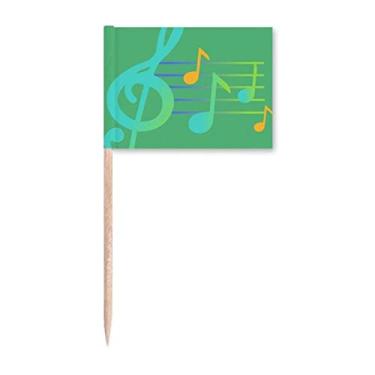 Imagem de Marcadores de palito de dente com marca musical fluorescência para decoração de festa