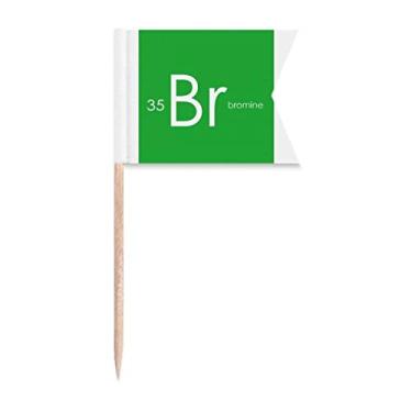 Imagem de Elementos Químicos Mesa de Período Halógenos Elemento Bromo Br Bandeiras de Palito de Dente Marcação para Bolo Festa Prato de Queijo