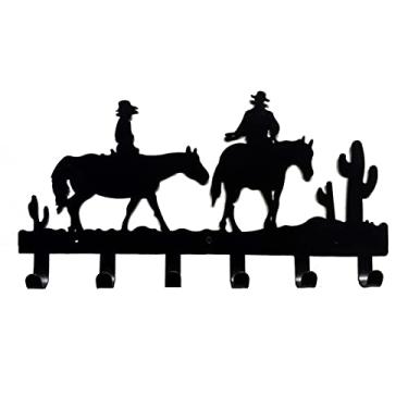 Imagem de KIZQYN Ganchos de casaco gancho de parede decorativo arte criativa silhueta metal ganchos de casaco montados na parede com 6 ganchos para chapéu chaveiro armazenamento rack de casaco montado na parede (cor: 1)