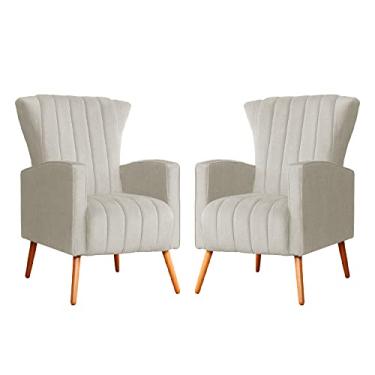 Imagem de Kit 02 Poltrona para Sala Melinda Suede Cores - DS Estofados