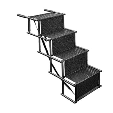 Imagem de Escadas de Carro para Cães Com Armação de Metal Dobrável de 4 Degraus, Escadas Portáteis e Leves para Animais de Estimação, a Escada Mais Larga e Profunda do Mercado, Rampa