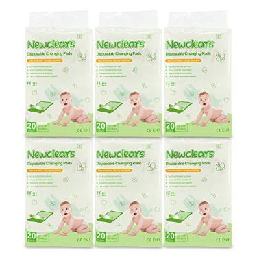 Imagem de Newclears Almofadas para troca de fraldas descartáveis para bebês, 20 unidades/pacote (58 cm x 91 cm - 6 pacotes (120 unidades)