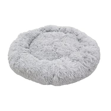 Imagem de Cama Pet Nuvem 100cm Fofa Luxo Redonda De Pelúcia 1 Metro Caminha GG Gigante Cachorros Cães (Cinza Grafite)