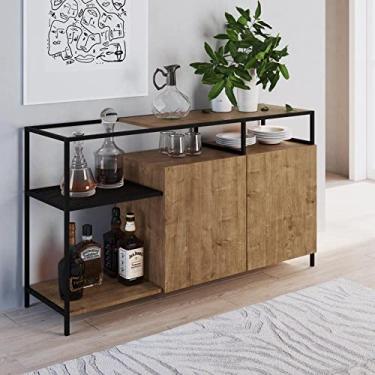 Imagem de Buffet Aparador Industrial 135cm 2 Portas York Artesano Vermont/preto