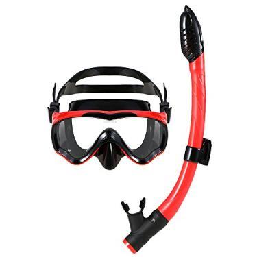 Imagem de lifcasual Conjunto de tubo de máscara de mergulho infantil máscara de mergulho óculos de mergulho óculos de mergulho snorkel seco
