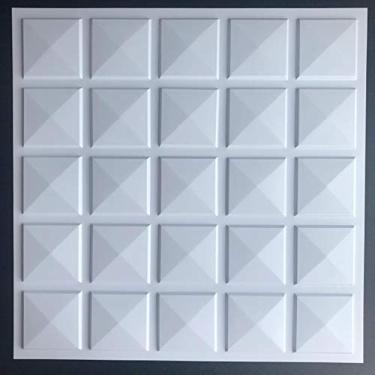 Imagem de Placa De Revestimentos 3D Branco - Cairo Autoadesiva Fita 3M