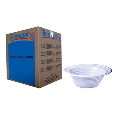Imagem de 500 Prato Plastico Sobremesa 15cm Fundo Branco Termopot (1cx