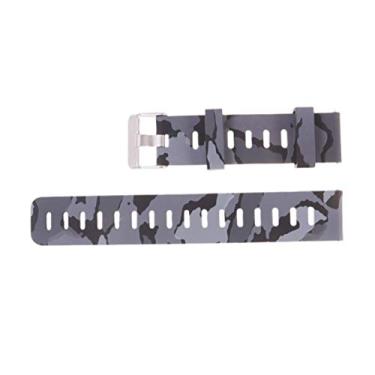 Imagem de Pulseira de silicone compatível com Amaz fit Stratos (pace 2) (Camuflada Cinza)