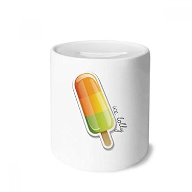 Imagem de DIYthinker Porta-moedas laranja amarelo verde picolé doce sorvete caixa de cerâmica porta-moedas presente de cofrinho