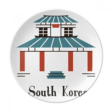 Imagem de South Korea Landmarks The Phylum Prato decorativo de porcelana Salver talheres, Prato de jantar
