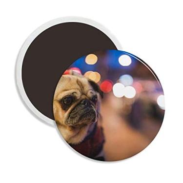 Imagem de Dog Pet Animal Lonely Foto Redonda Cerâmica Ímã Decoração Lembrança