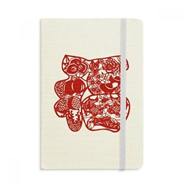 Imagem de Caderno de papel Blessing com estampa de pássaro e flores em tecido com capa dura