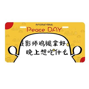 Imagem de DIYthinker Palavras online chinesas boas imagens vídeos placa de licença etiqueta decoração de carro dia da paz