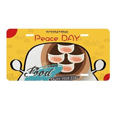 Imagem de DIYthinker Placa de licença Hong Kong Har Gow Dumplings para decoração de carro Dia da Paz
