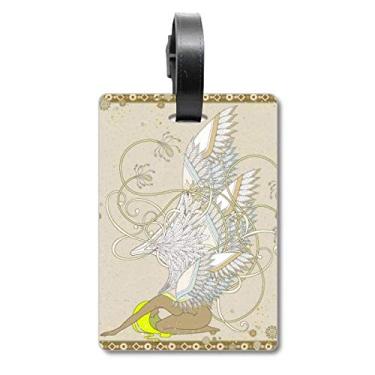 Imagem de Flower Wing Japan Ukiyo-e folhas de mala, etiqueta para cartão de bagagem, etiqueta para pendurar